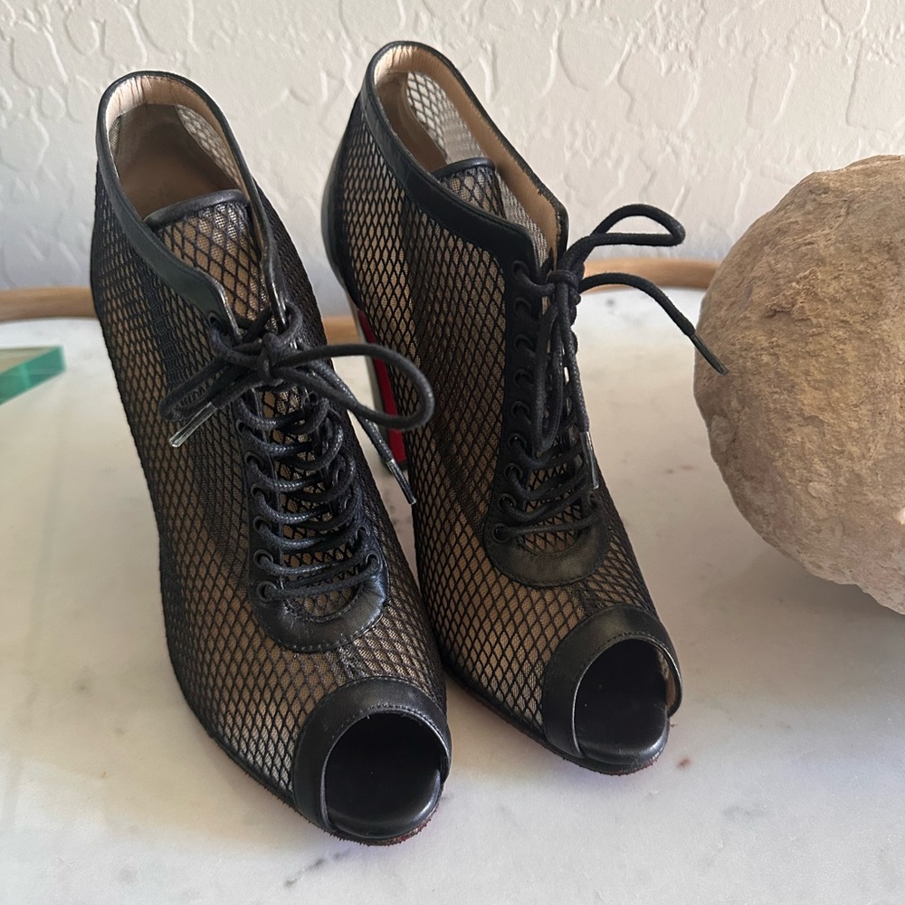 Christian Louboutin Lace-up Mesh Bootie - Picture 2 of 7